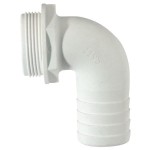 TruDesign Aquavalve Hose Tail White 90 Degree 38mm - Blue Seal 90299