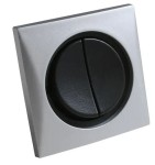 Włącznik podwójny srebrny matowy z ramką  Batsystem B4870-2ms