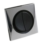 Włącznik podwójny chromowany z ramką Batsystem B4870-2c