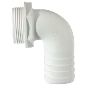 TruDesign Aquavalve Hose Tail White 90 Degree 38mm - Blue Seal 90299