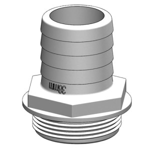 TruDesign Aquavalve Hose Tail White 38mm 90294