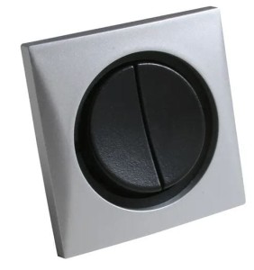 Włącznik podwójny srebrny matowy z ramką  Batsystem B4870-2ms