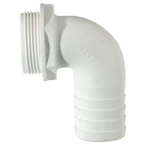 TruDesign Aquavalve Hose Tail White 90 Degree 38mm - Blue Seal 90299, water instalation