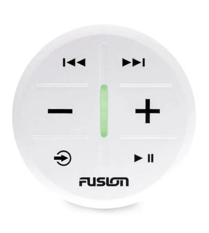 Bezprzewodowy biały pilot zdalnego sterowania Fusion ARX 010-02167-01, audio na jachcie, muzyka na jachcie, stereo, nagłośnienie na jachcie