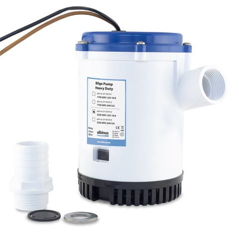 Automatyczna pompa zęzowa 1750 GPH 24V Albin 01-03-012, instalacja wodna, woda zęzowa, zęza
