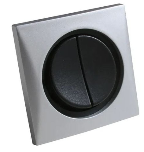 Włącznik podwójny srebrny matowy z ramką  Batsystem B4870-2ms, oświetlenie jachtowe