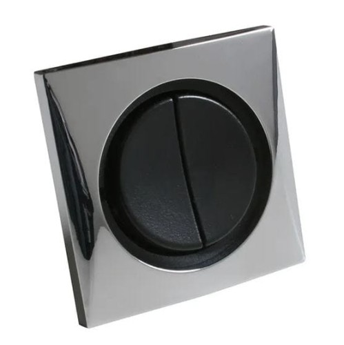 Włącznik podwójny chromowany z ramką Batsystem B4870-2c, oświetlenie jachtowe