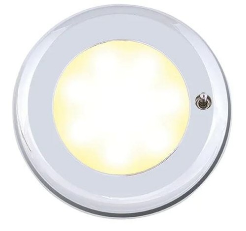 Lampa sufitowa z włącznikiem chromowana Batsystem 9485cs, oświetlenie jachtowe