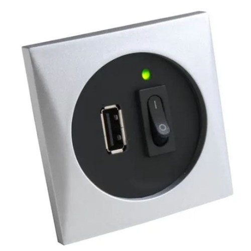 Kontakt USB srebrny matowy Batsystem 5935ms