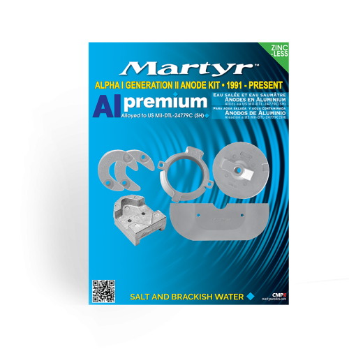 Anoda MARTYR na silnik CMALPHAKITA  Aluminium Alpha I Generation II, do wody słonej i słodkiej, woda słona i słodka, woda mieszana