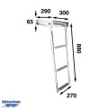 Drabinka teleskopowa 88X29 CM 3 stopnie Batsystem BKT73, drabinka na jacht, drabinka na łódź, drabinka 3 stopnie