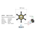 Wymienne z: JMP 7001-01, Jabsco 4528-0001, Johnson Pump 09-806B-1, Sherwood 9979K, Volvo Penta 803729, Yanmar 104211-42070