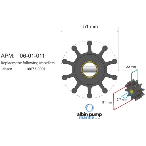 Wymienne z: JMP 7071-01, Jabsco 18673-0001.