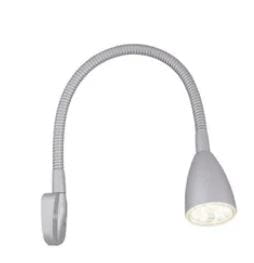 Lampa LED wyginana srebrna matowa Batsystem 9445ms