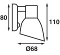 Lampa ścienna Opal srebrny matowy Batsystem 94000ms,  oświetlenie jachtowe, oświetlenie łodzi