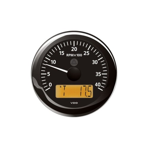 Tachometr z wyświetlaczem LCD VDO czarny 4000 obr/min  A2C59512391, łódź, jacht