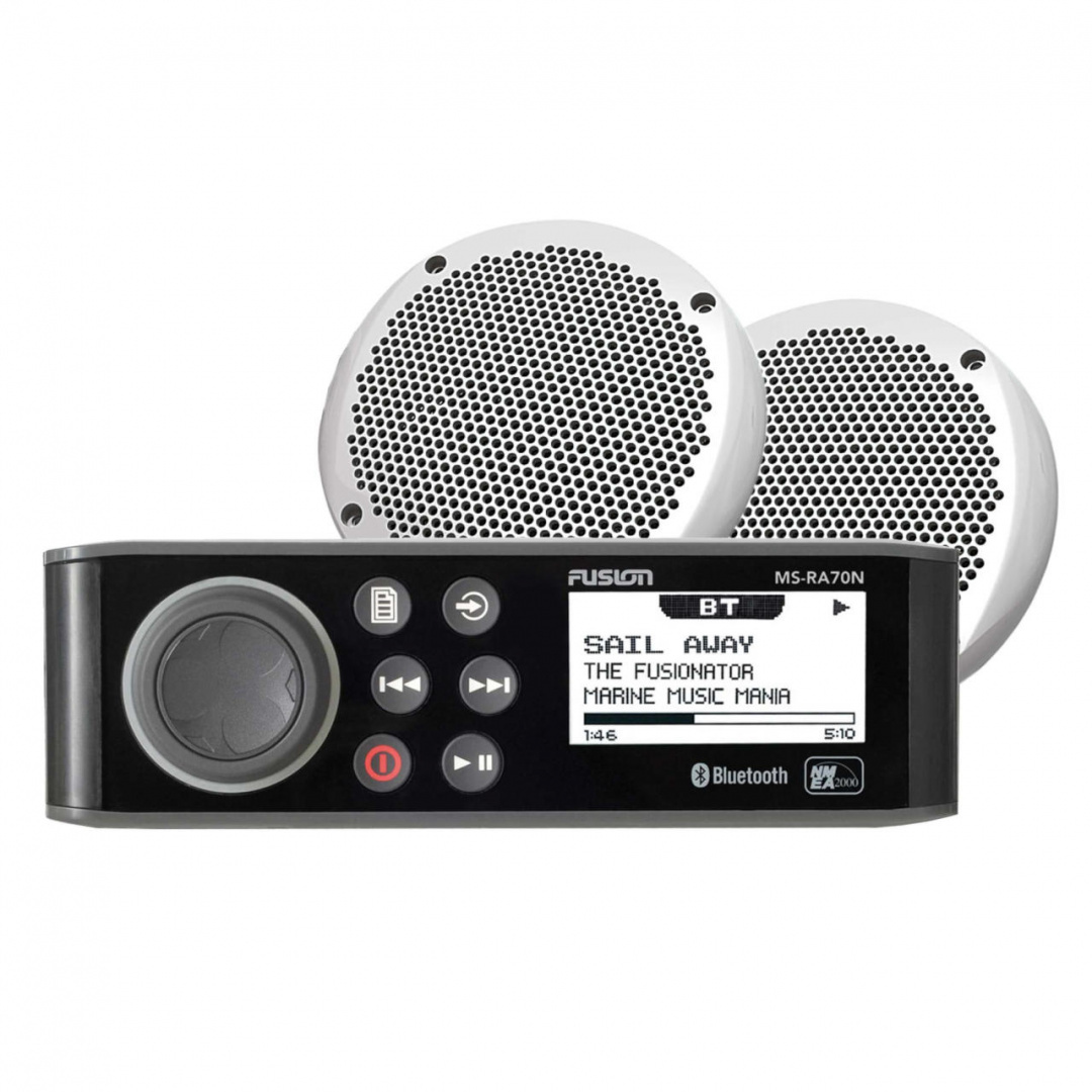 Fusion MS-RA60 Waterproof Marine Stereo - Multi-Zone Audio, Bluetooth, Fusion Link, IPX7 Rated For Boats
